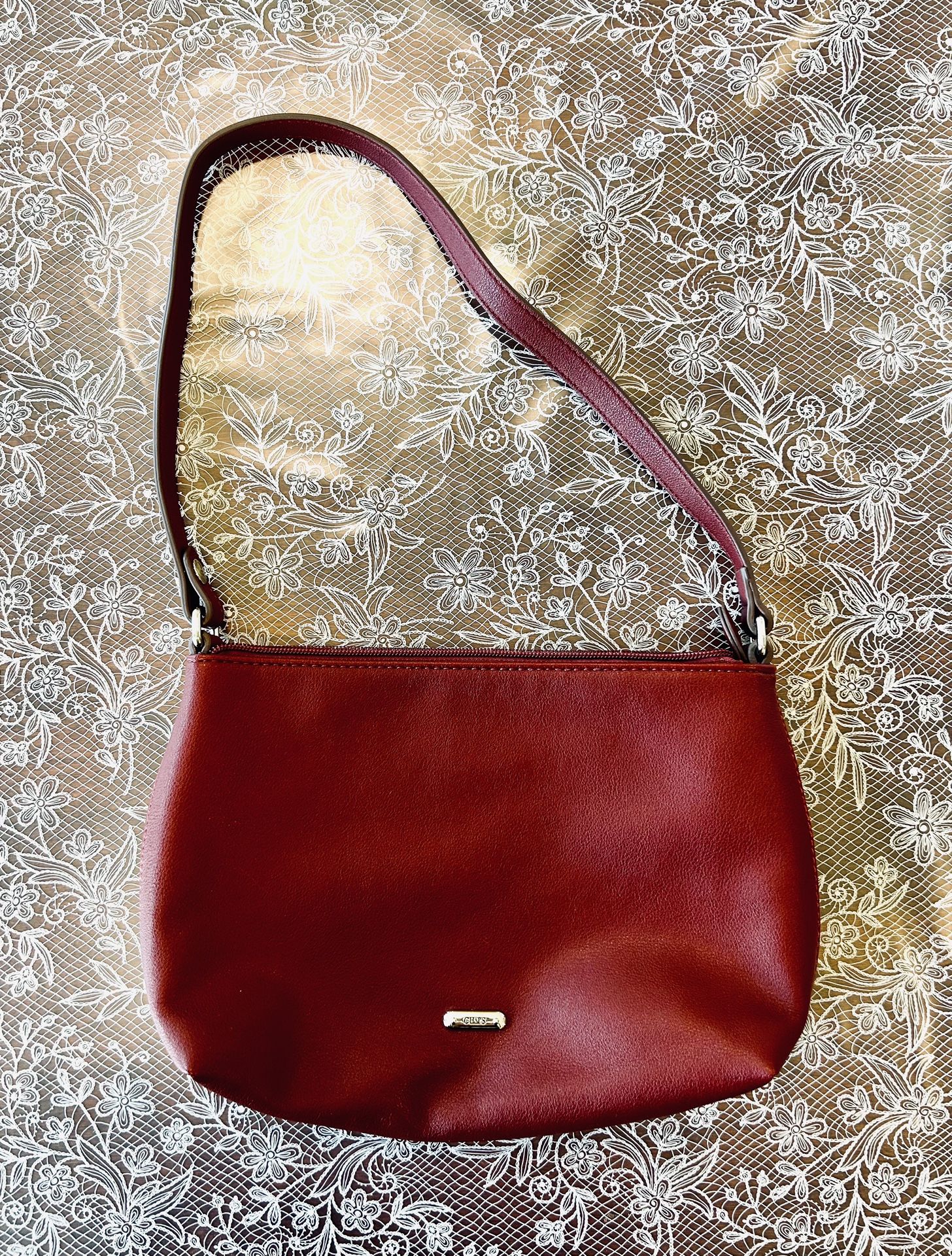 Chaps Faux Leather Handbag Red Perfect Condition