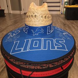 Detroit Lions Straw Hat Sombrero Cap Beach Festival Pool Summer Sports tools Lawn Party Gorra 