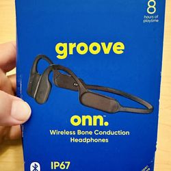  Groove Wireless Bone Conduction Headphones Black IP67 Waterproof 8hr Play