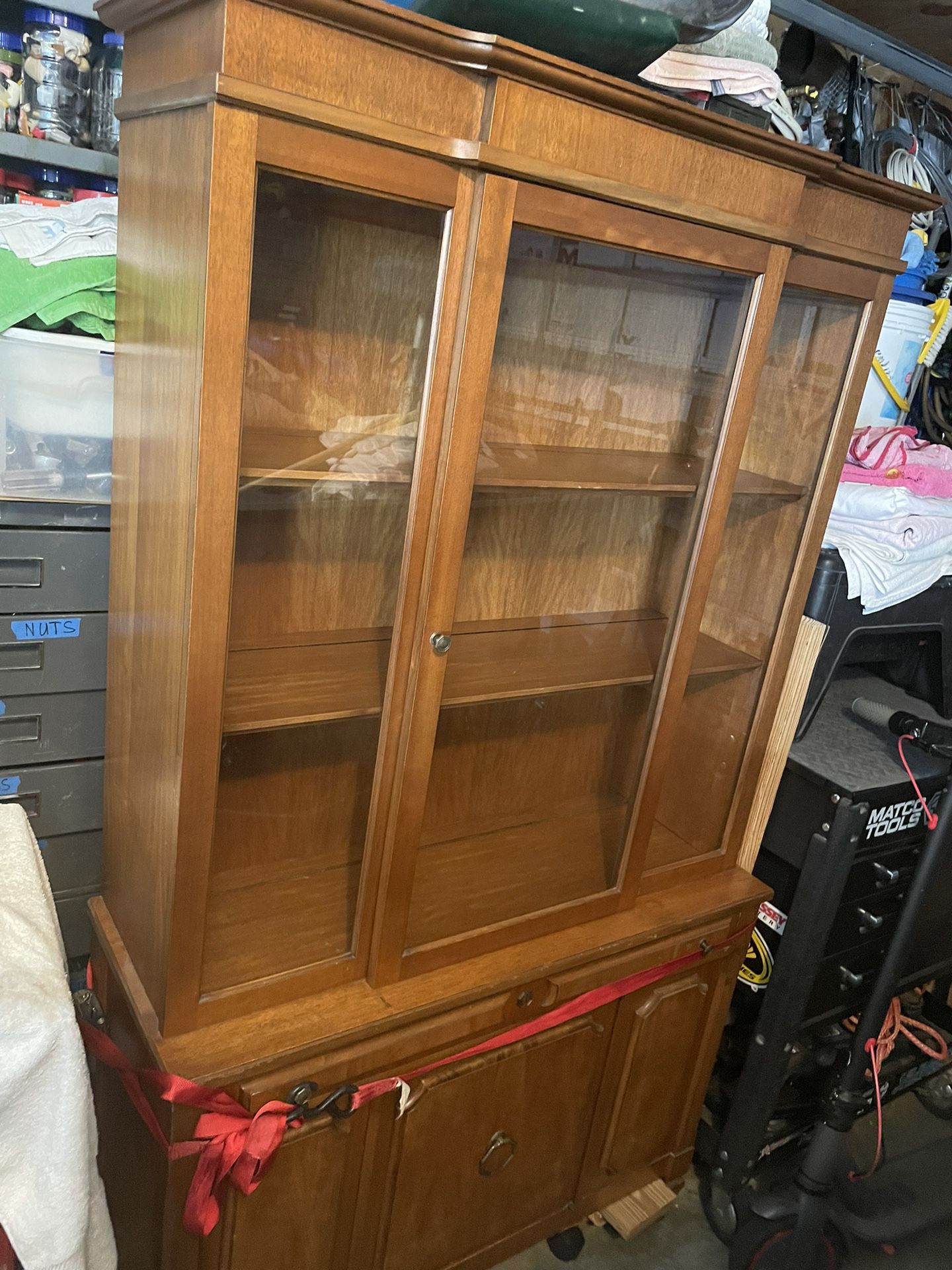 Vintage wooden China cabinet display cabinet great shape