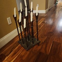 Antique Heavy Candle Holder Cast Iron 