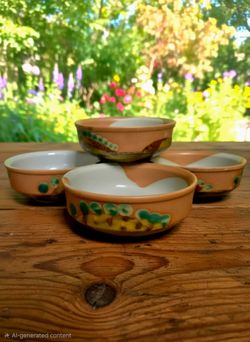 Over The Hill Iron Mountain Cereal Bowls By Nancy Patterson Lamb In 1970's Setof 5