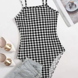 Gingham Slip Bodysuit 