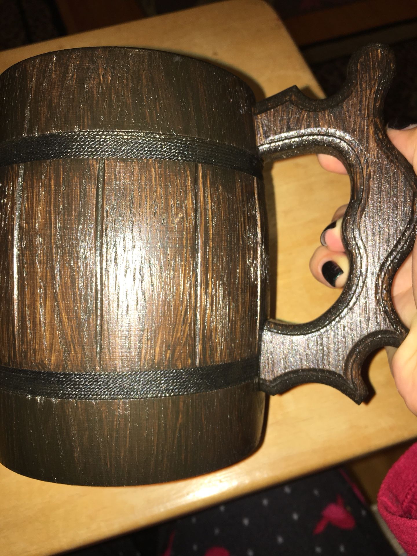 Wooden beer mug