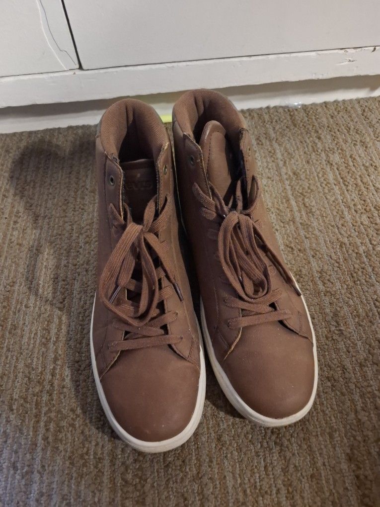 Men Levis Brown High Top Boots
