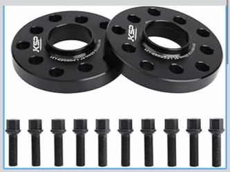 KSP 20mm 5X100 & 5X112 Wheel Spacers For Audi A4 A6 A8 S4 S6 TT Quattro & VW Golf Jetta Passat - Hub Lip Bolt Pattern With 10 M14x1.5 Extended Lug Bol