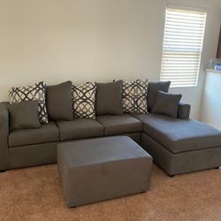Grey Sectional With Ottoman ‼️brand New In Stock‼️
