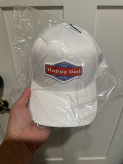 Happy Dad White Trucker Hat Snap-back