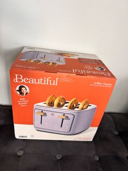 Beautiful 2 Slice Toaster with Touch-Activated Display, Lavender by Drew Barrymore