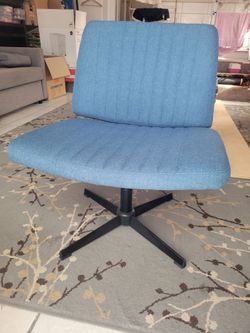 Extra wide blue swivel chair