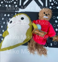 Disney Parks Star Wars Galaxy's Edge Jabba the Hut Plush Figure & Chewbacca Plush Toy Red Robe With Orb