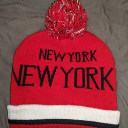 New York New York Pom Pom Beanie 
