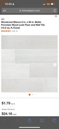 MSI Woodcrest Blanco 6 in. x 36 in. Matte Porcelain Wood Look Floor and Wall Tile (13.5 sq. ft./Case)