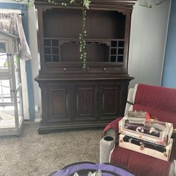 Solid wood HUTCH and table 