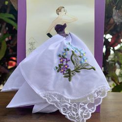 Embroidered Hankie Dress Greeting Cards SINGLE CARD