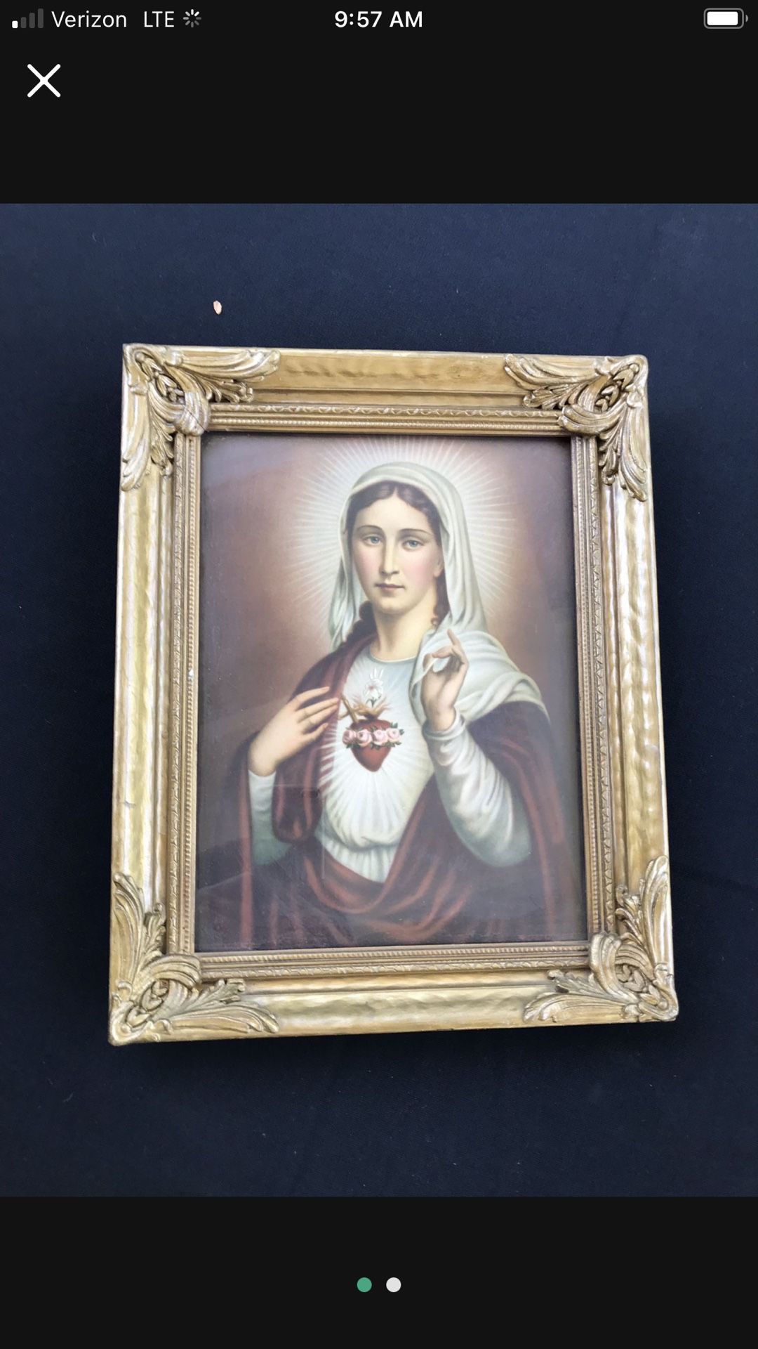 Antique Religious Art * Framed Original With Glass
