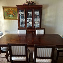 Dining Room Table + 6 Chairs And China Cabinet 