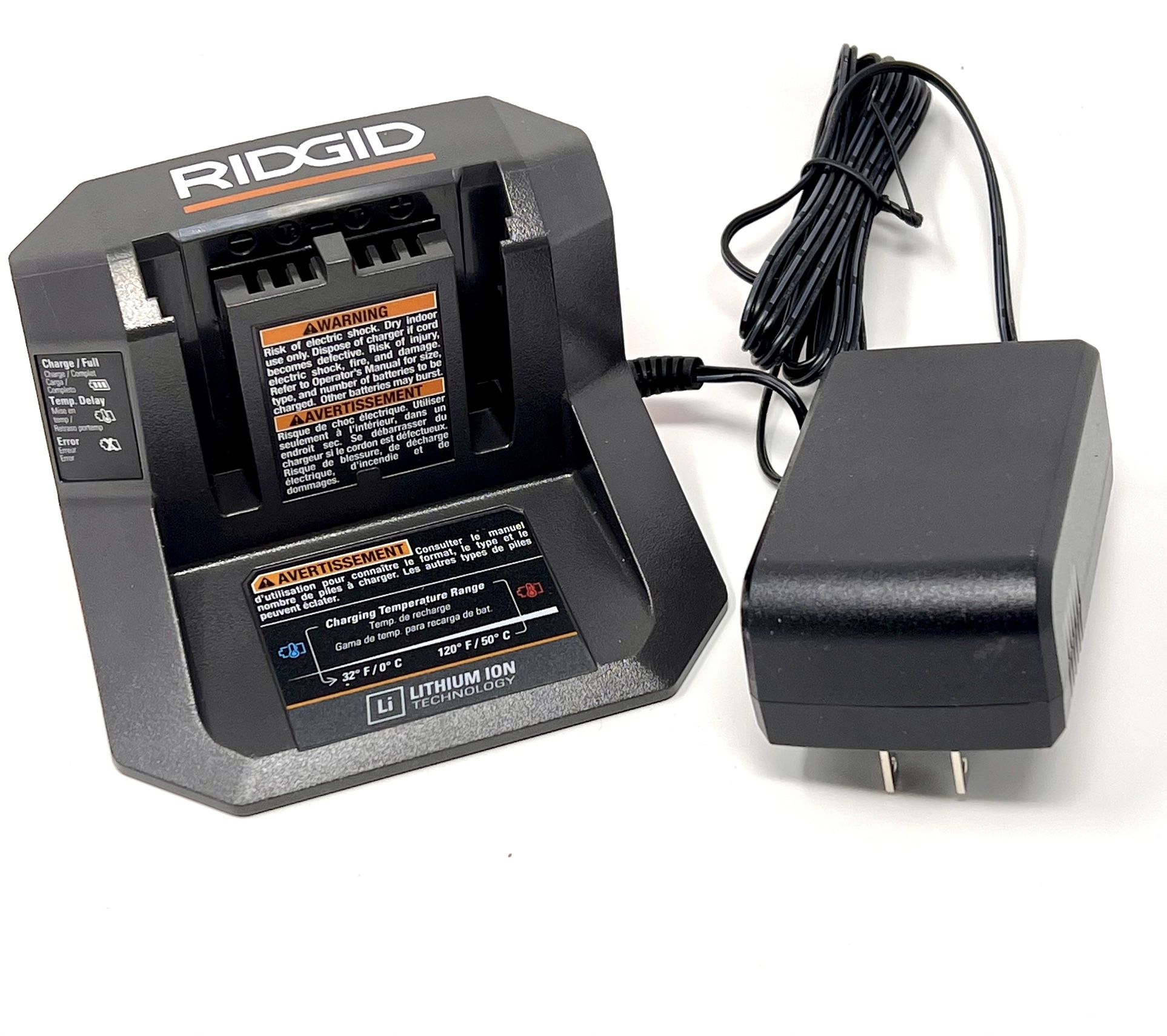 RIDGID 18 Volt Lithium Ion Compact Battery Charger R86093 Genuine OEM