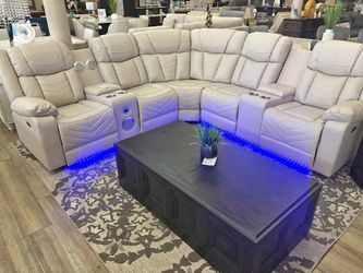 Modern Power Sectional Recliner with USB, Build in Massage and speaker , Bluetooth