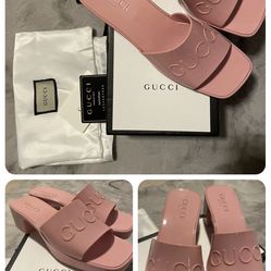 New Pink Gucci slides 