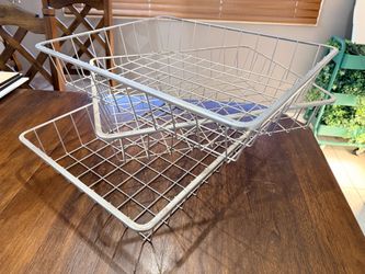 Silver Metal Wire Storage Baskets Set of 3