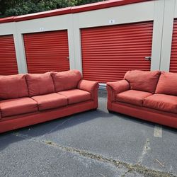 2 Piece Red Sofa Set! FREE DELIVERY!!