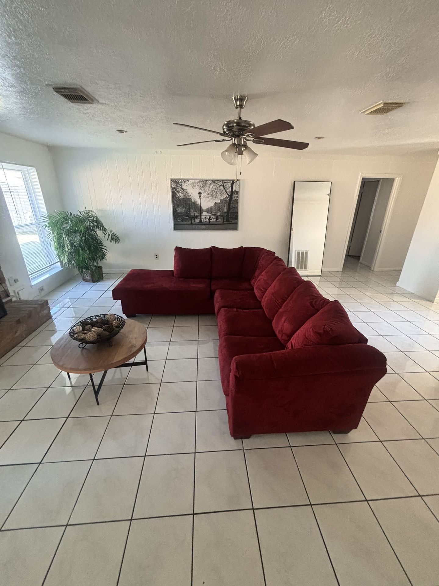 Ashley Furniture Red L Shaped Couch 