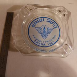National Postmasters Glass Ash Tray Omaha 1965