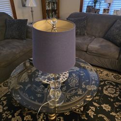 Modern glass ball lamp with blue shade