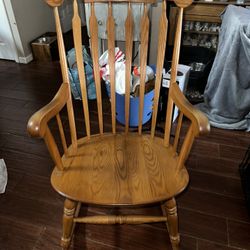 Vintage Nichol’s and Stone Solid Wood Adult Size Rocker (1980’s)