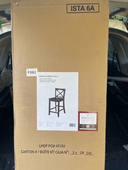 Linon Black 24.0-in H Counter height Wood Bar Stool