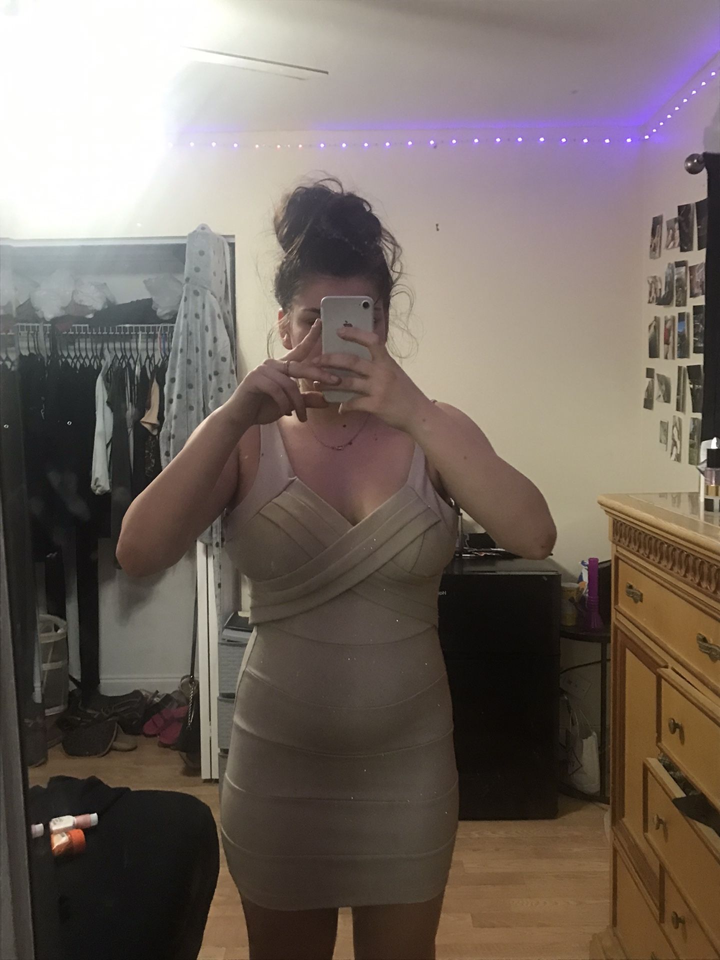 Prom Dress Sparkly Baige