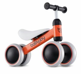 4 Wheels Baby Balance Bike for 2 Years Old Boys Girls w/ Soft Seat Ride On Toy