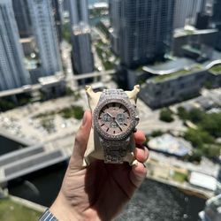 VVS1 Iced Out Moisanite Diamond Royal Oak AP Watch – 100% Iced Out | Certified W Box + Papers 