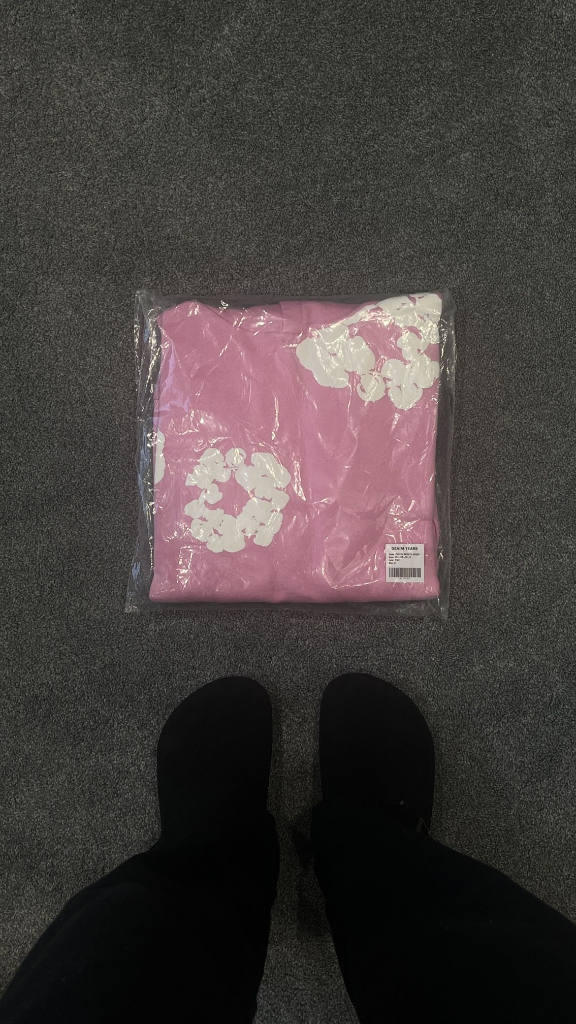 Denim  Tear Cotton Hoodie “Pink Hoodie”