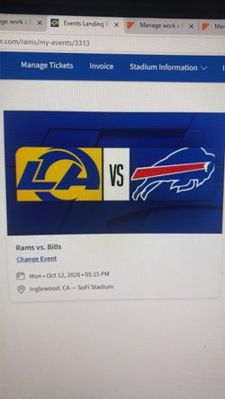 Rams vs Bills section 313 row 12 aisle seats
