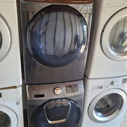 Samsung Front Load Washer and Stackable Gas Dryer Set