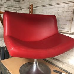 Red Leather Occasional Chair 