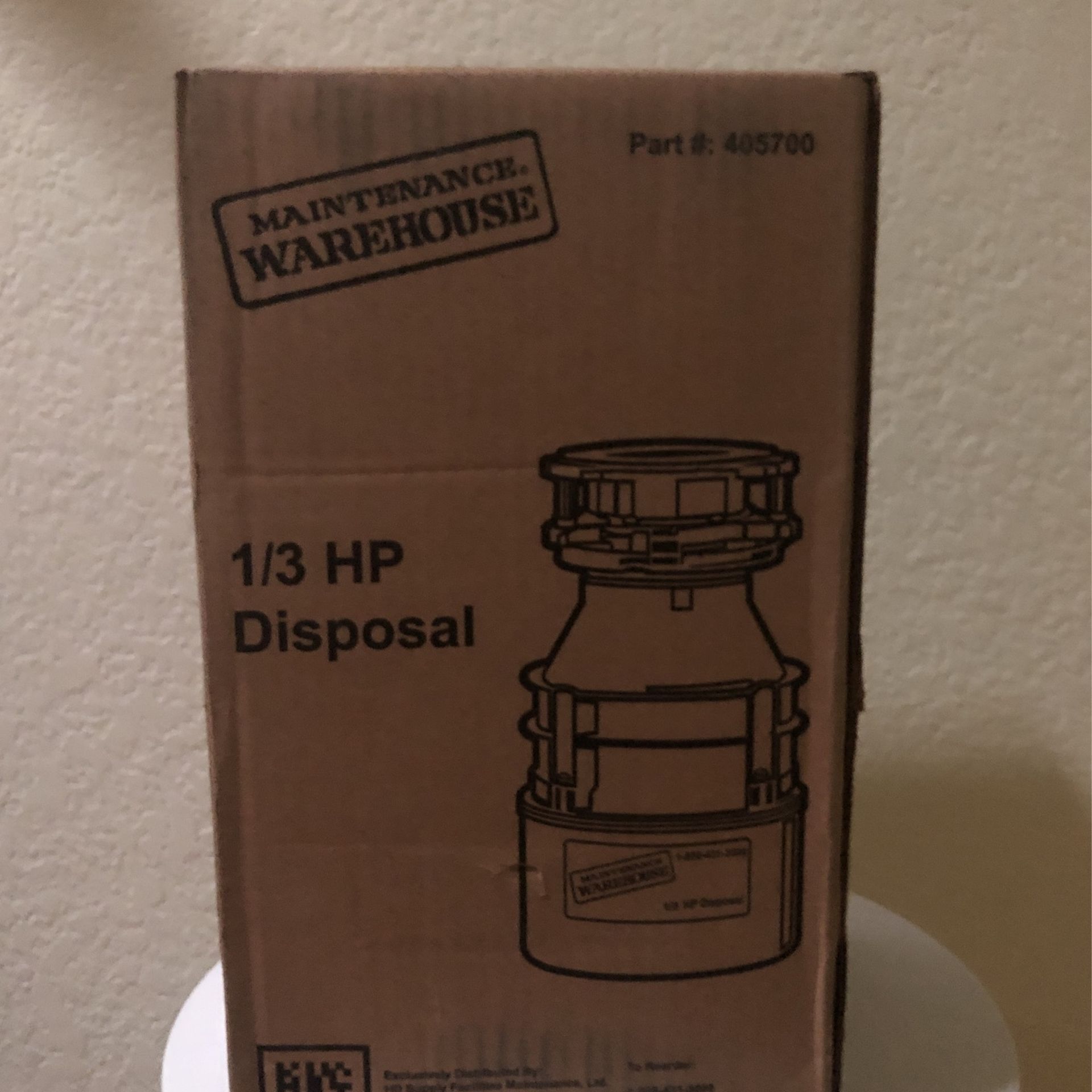 1/3 HP Garbage Disposal With Wire. Brand New!