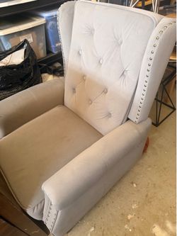 Gray velvet chair