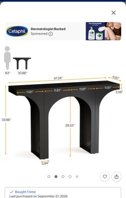 Black Arch Console Table 47 Inch