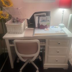 Used desk, chair and lamp