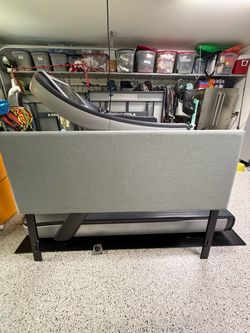 Light blue headboard