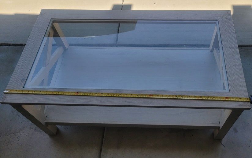 Glass Coffee Table Light Grey