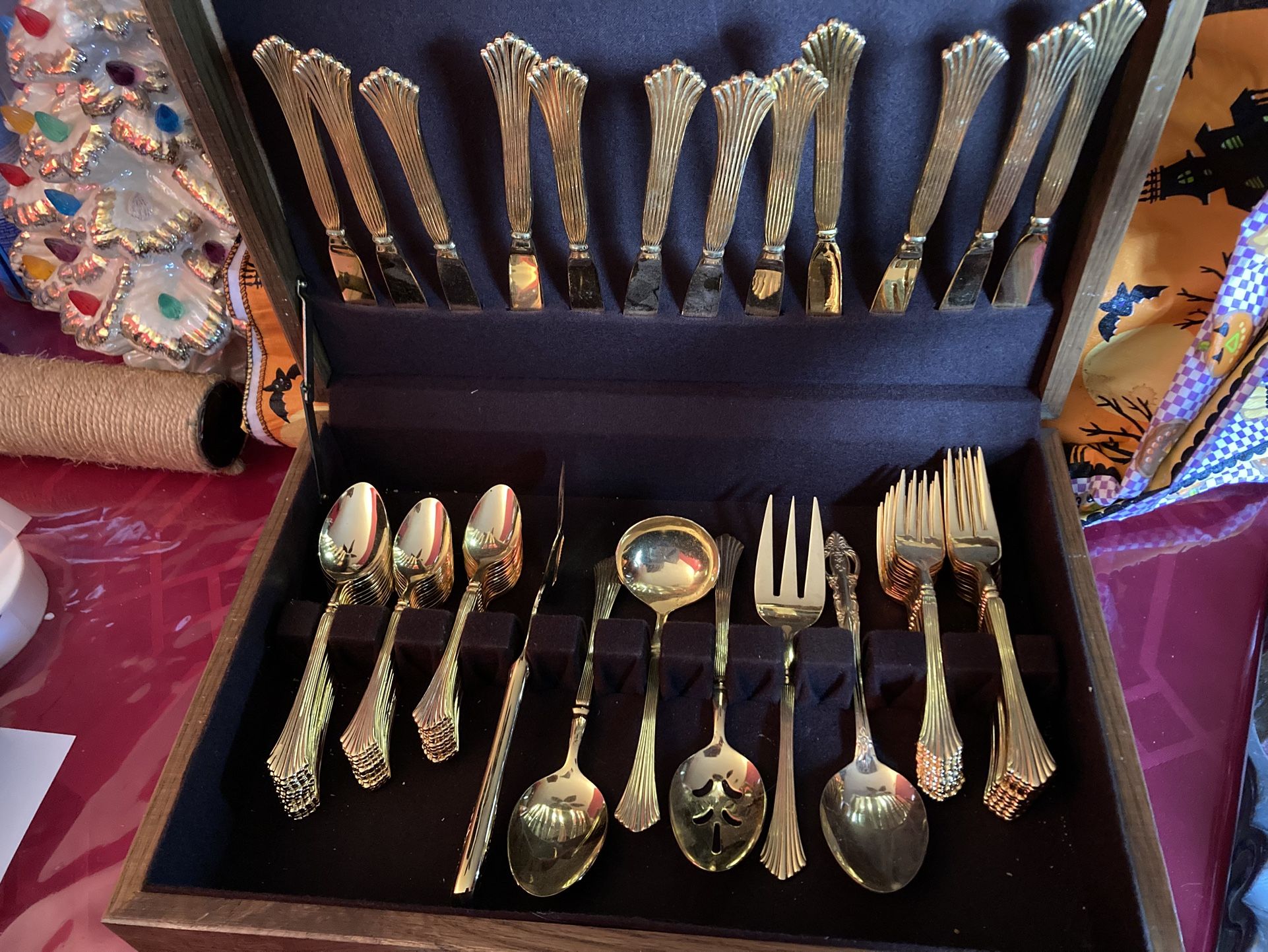 Gold Silverware Setting For 12