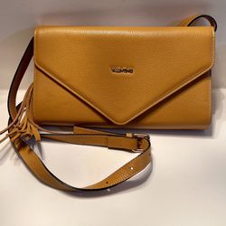 Valentino by Mario Valentino Shoulder Bag Removable Strap Clutch Tassel Pebbled