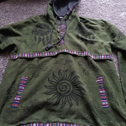 SIDDHARTHA Men's Handmade Jacket Fleece Unisex  Himalayan Wool 