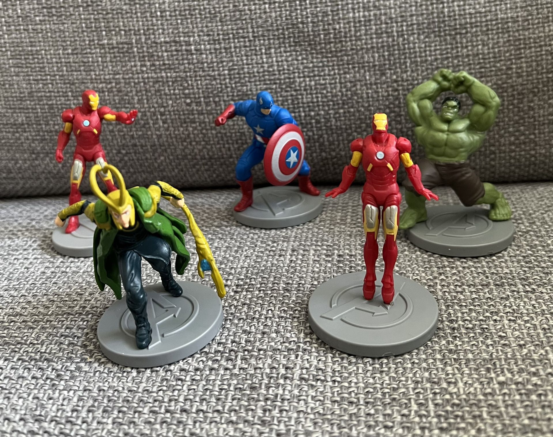 Marvel Action Figure Toy Set Hulk Iron Man Loki Captain America 