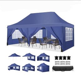 10'x20' pop up Outdoor Canopy Tent Patio Camping Gazebo Storage Shelter Pavilion Cater Party Wedding BBQ Events Tent w/Removable Sidewalls