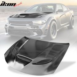 Fits 2015-2023 Dodge Charger SRT Hellcat Style Hood Scoop Vent Unpainted - Aluminum